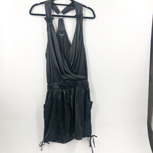 ✅‎ BEULAH BLACK ROMPER WITH RING DETAIL SIZE MEDIUM POCKETS